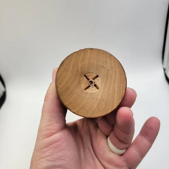 Vintage Wooden Hand Carved Etched Wooden Vase - Picture 3 of 5